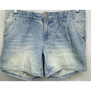 Mossimo Supply Co Juniors Jean Shorts 11 Light Blue White Distressed Denim